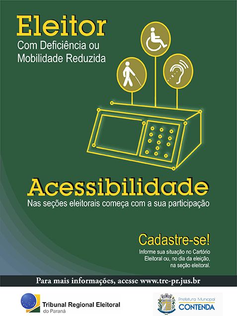 Contenda: eleitores com deficiência podem  requerer mudança de local de votação