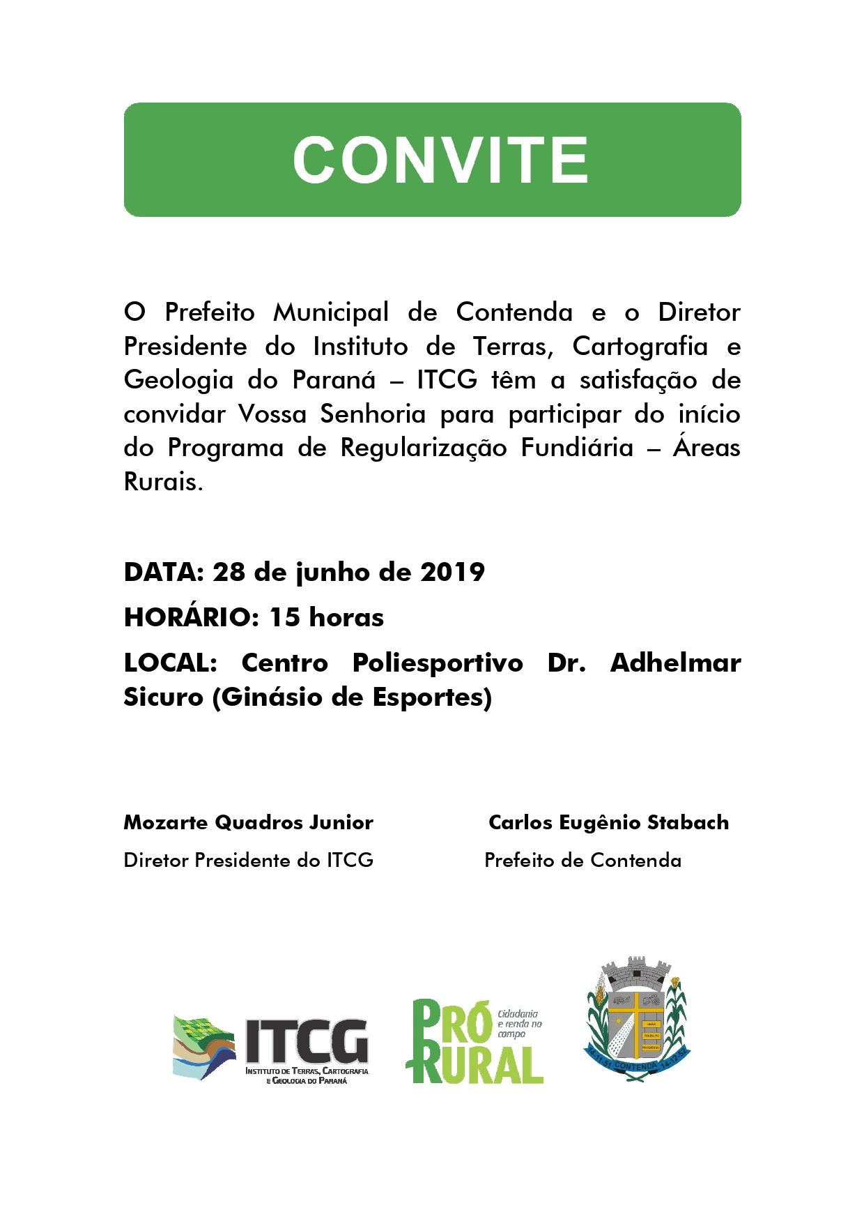 CONTENDA LANÇARÁ PROGRAMA DE REGULARIZAÇÃO FUNDIÁRIA RURAL