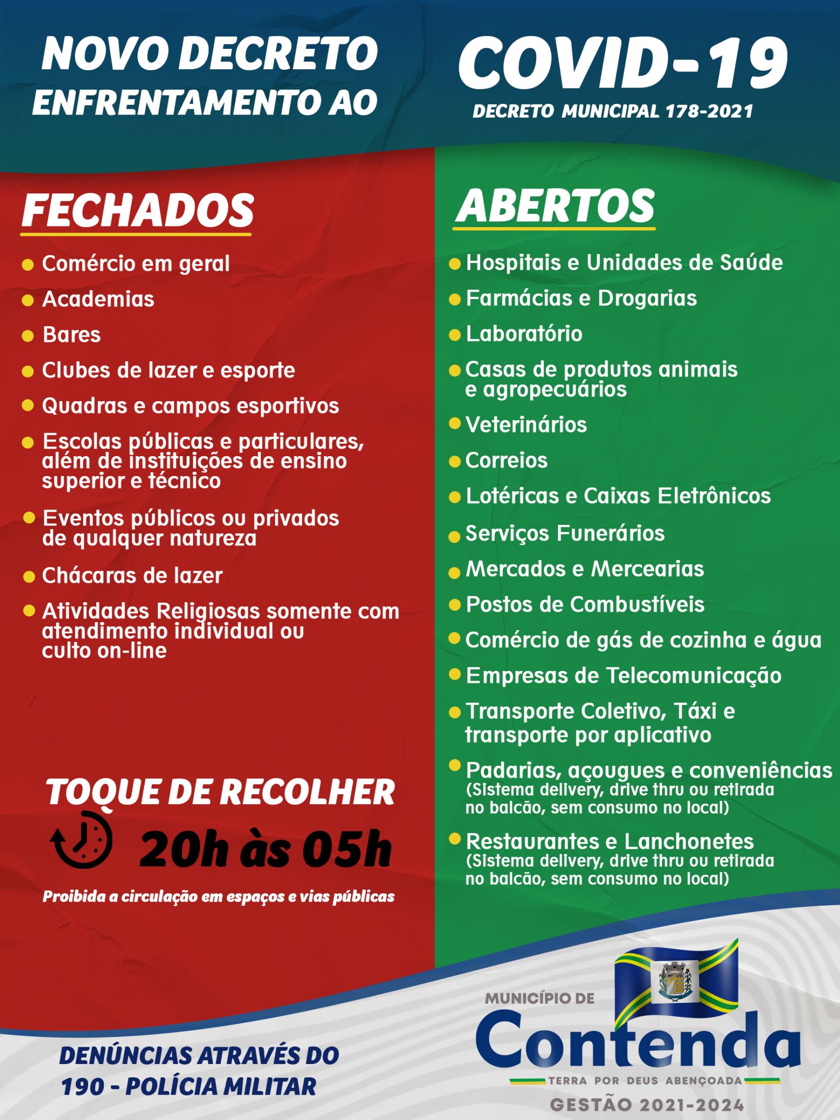 Medidas de combate ao COVID-19 em Contenda