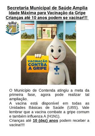 Ampliada para 10 anos a Vacinação da Gripe no Município