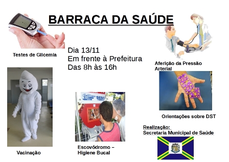 Barraca da Saúde ocorrerá em 13/11